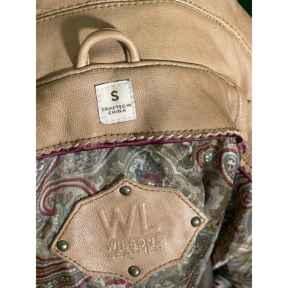 Wilsons Leather Jacket Womens Large Brown Genuine Edgy Biker Moto Zip Up - Picture 10 of 16